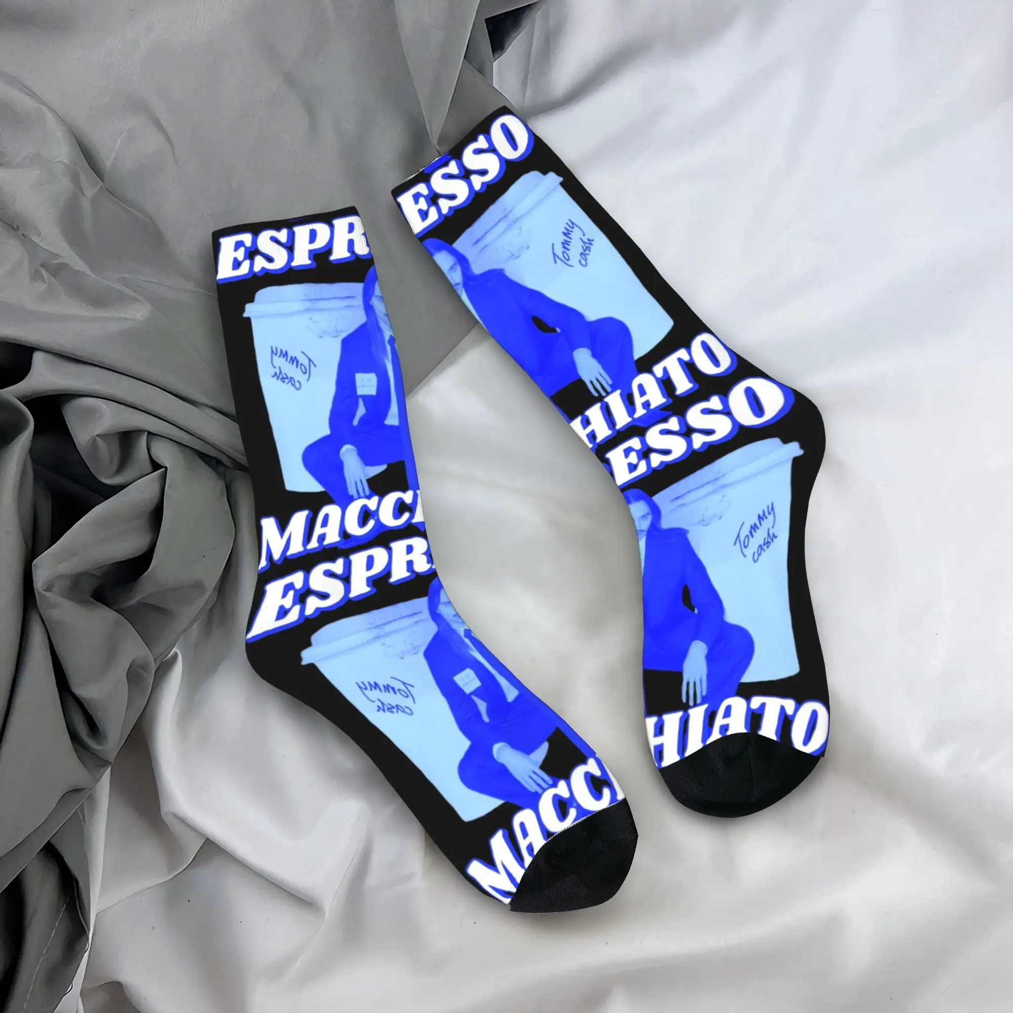 

Adults Men Socks Espresso Macchiato Eurovisions 2025 Stockings Anti Bacterial Medium Soft Socks Autumn Graphic Outdoor Socks