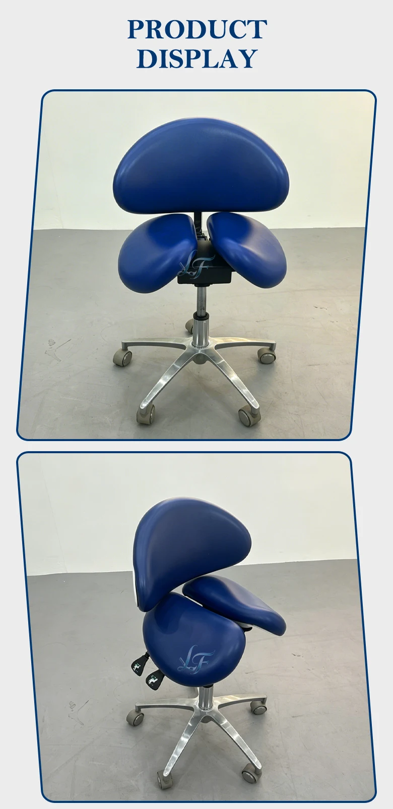 Universelle Rollenbeschläge Ergonomischer Sattelsitz Höhenverstellbarer Drehbarer Computer- und Zahnarztstuhl für Büro und Klinik – Detail 9