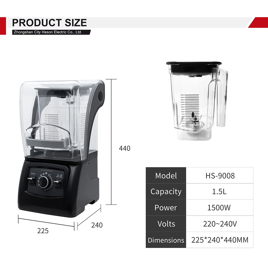 

New Arrival Commercial Grade Immersion Juicer Blender High-Speed Kitchen/Living Glass Container Low Noise Heavy Duty Blender