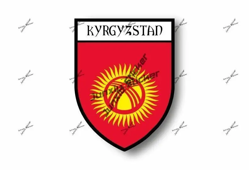 

Kyrgyzstan Decals Coat of Arms of Kyrgyzstan Shield Sticker Flag High-Quality Waterproof Stickers Accessories Cover Scratches