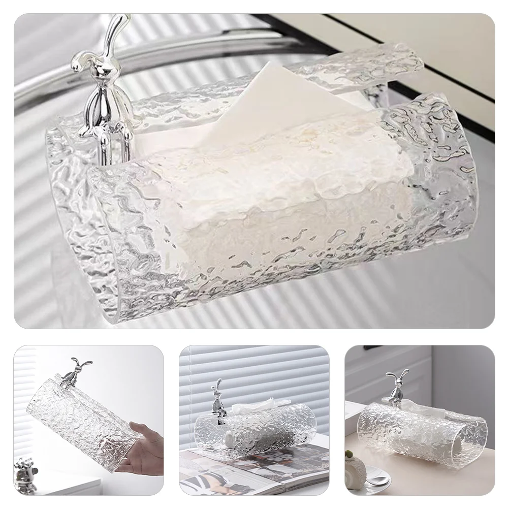 Rabbit Paper Extraction Box Household Napkin Holder Tissue Organizer Acrylic Facial Rectangle Dispenser