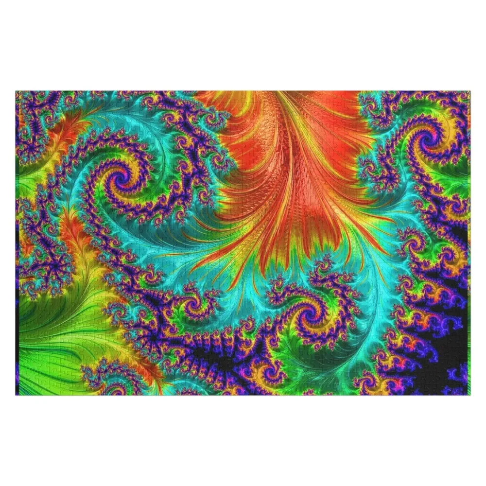 

Blacklight Fancy Fractal Spirals Jigsaw Puzzle For Children Customs With Photo Custom Gifts Puzzle