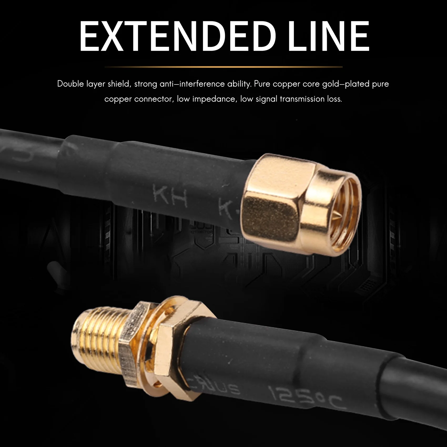 -A25M SMA Wifi Antenna Extension 10M SMA Male To SMA Female Low Loss RG58 Coaxial Cable Patch Lead Coax For 2G/3G/4G LTE