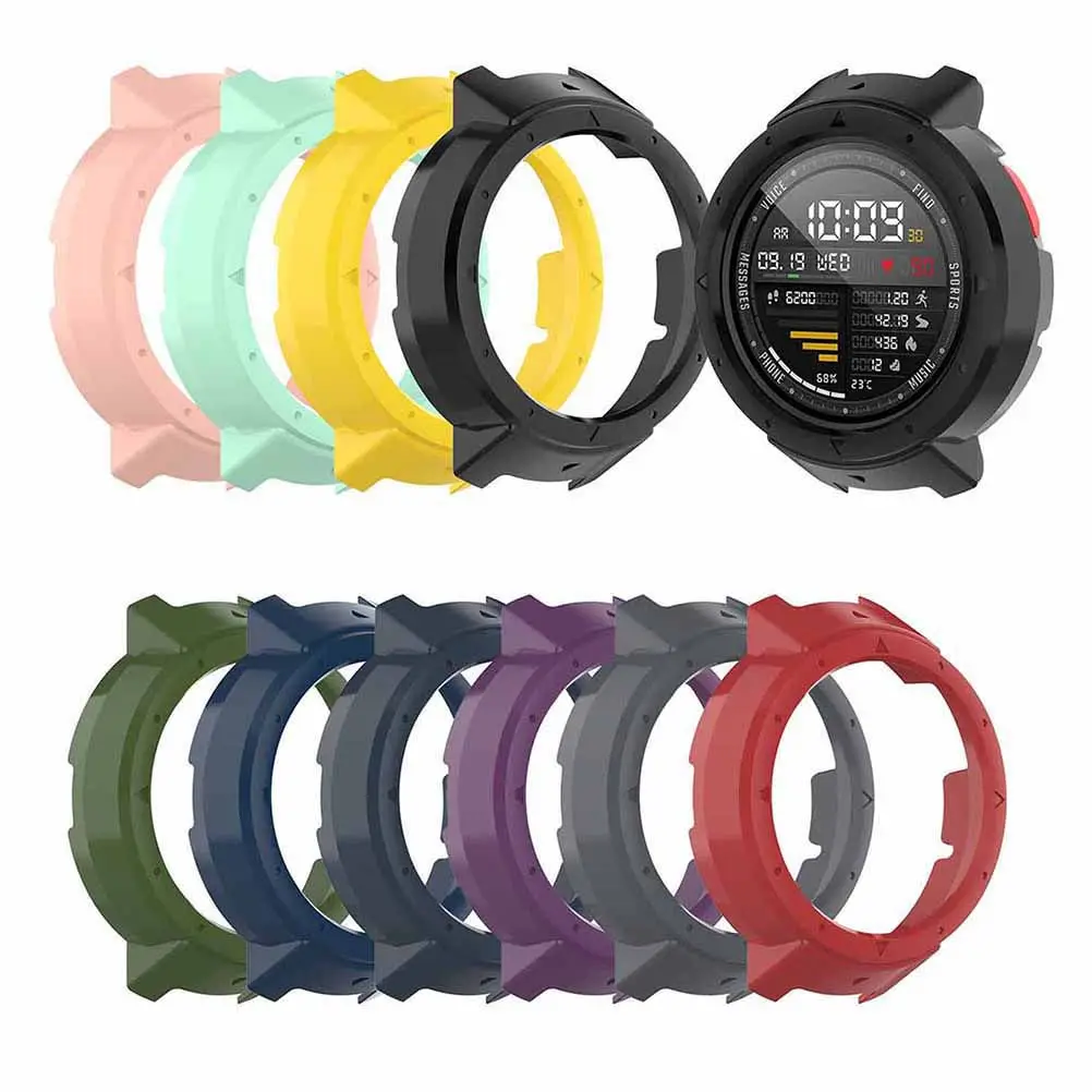Verge A1801 Smartwatch Case Pc Material Protective Cover Grey Lightweight Comfortable Wearing Experience No Interference