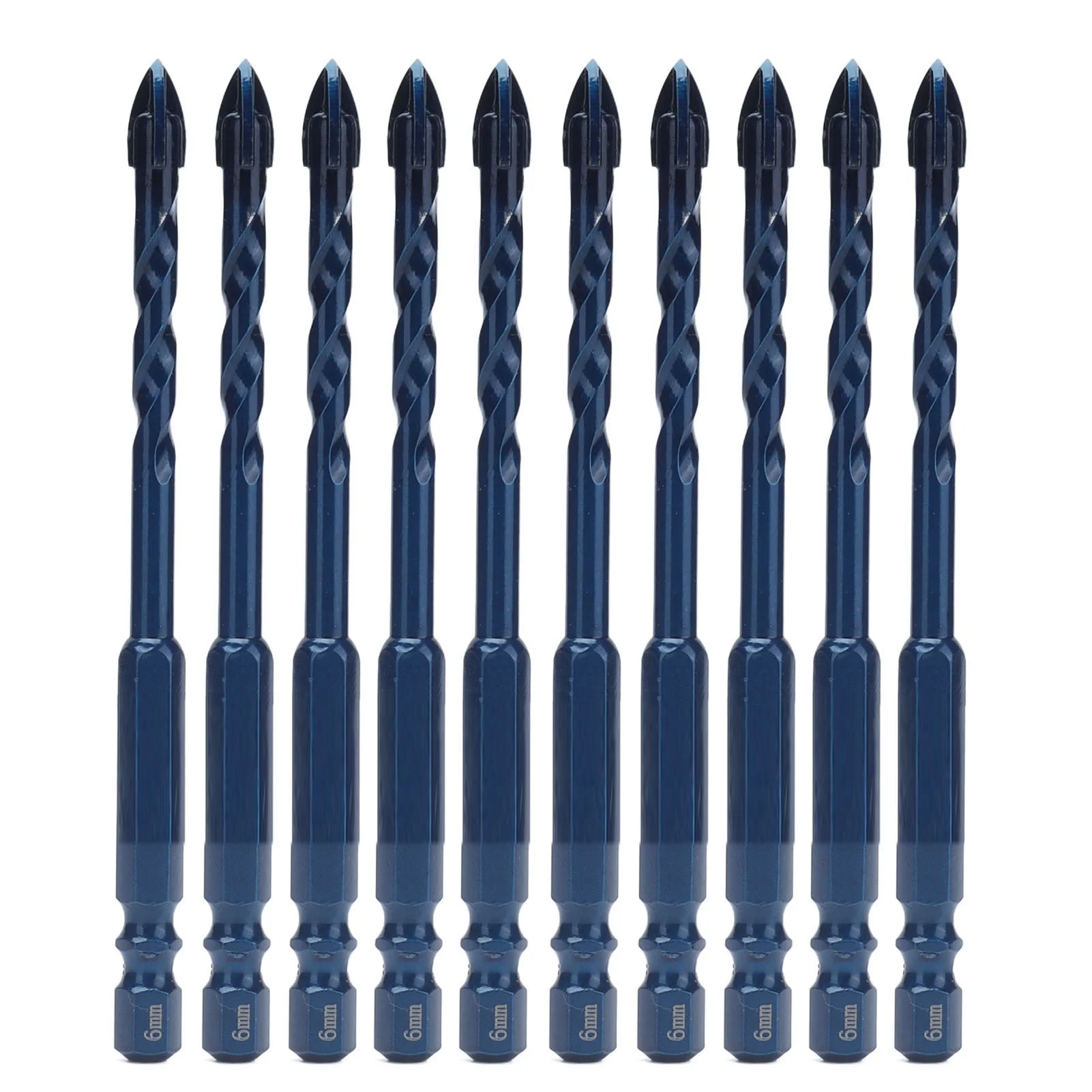 

10Pcs Cross Spearhead Drill Bit Carbide Bits With 1/4in Hex Shank For Ceramic Marble GlassDark