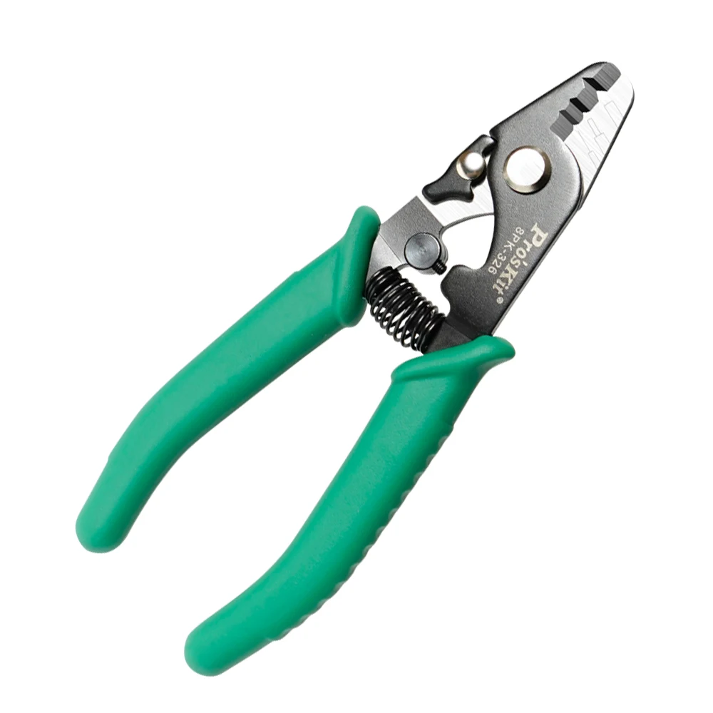 

Proskit 8PK-326 clamp Fiber stripping pliers 8PK-326 Tri-Hole Fiber Optic Stripper 8PK-326 FTTH FIber Wire stripper