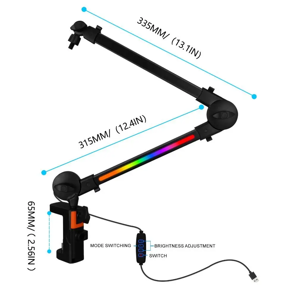 Professional Grade 360° Rotation Microphone Boom Arm Universal Sturdy Mic Stand Adjustable Arm Mic Desk Mount Live Streaming