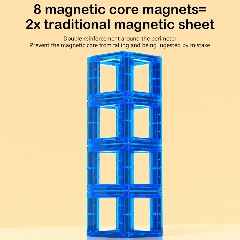 Magnetische bouwstenen voor kinderen, vroeg onderwijs, magnetisch speelgoed voor dieren, gevarieerd met doe-het-zelf sterk magnetisch kleurenvenster