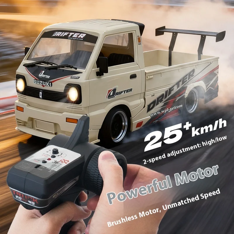 WPL D-14S escala 1:10 coche RC de perfil bajo juguete de Control remoto de deriva con Kit de carrocería vehículo de Control remoto de proporción completa