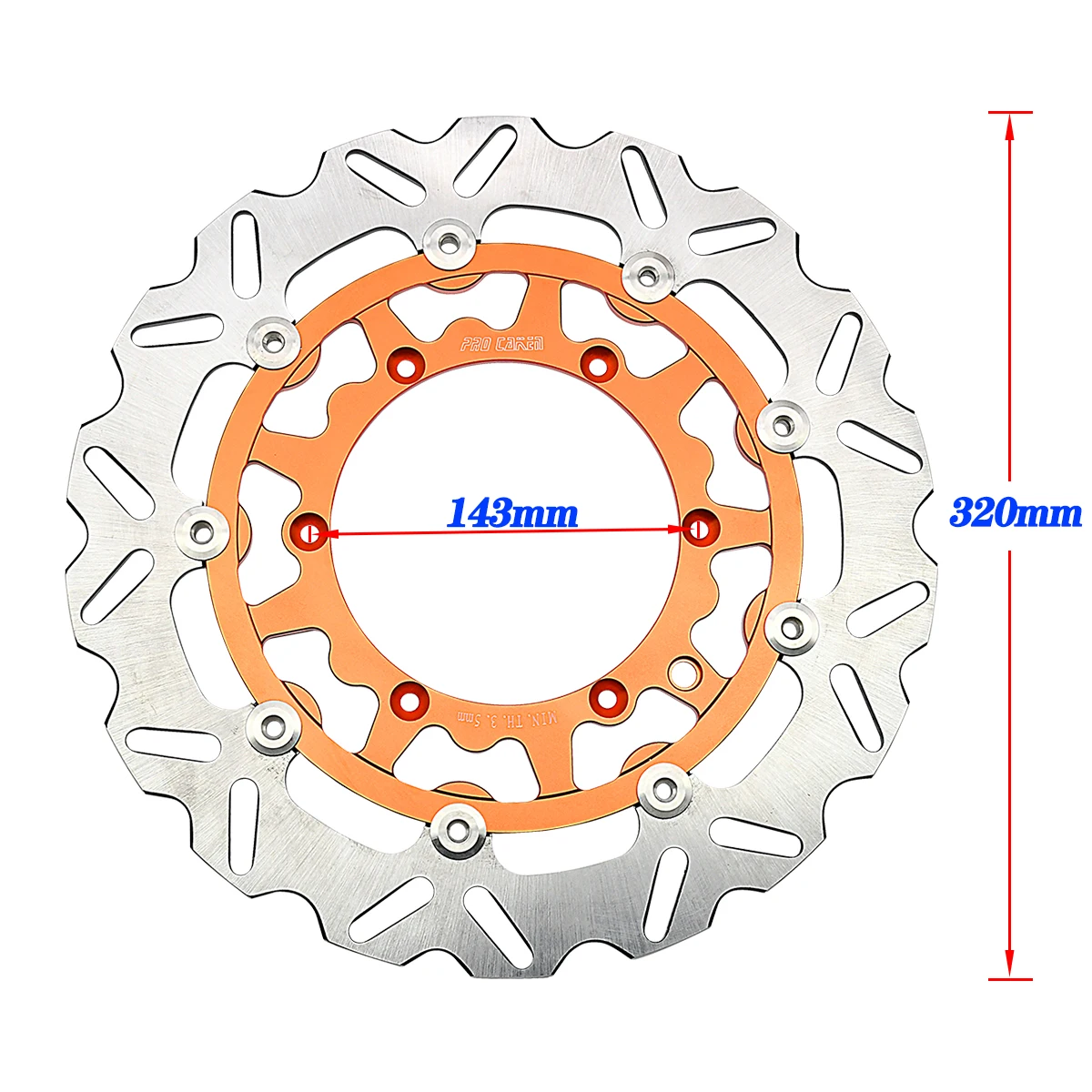 Disco flotante de freno delantero para Motocross, 320mm, para KTM XC XCF XCW SX SXF EXCF TPI, seis días para Husqvarna FE TE, GasGas 1994-2023