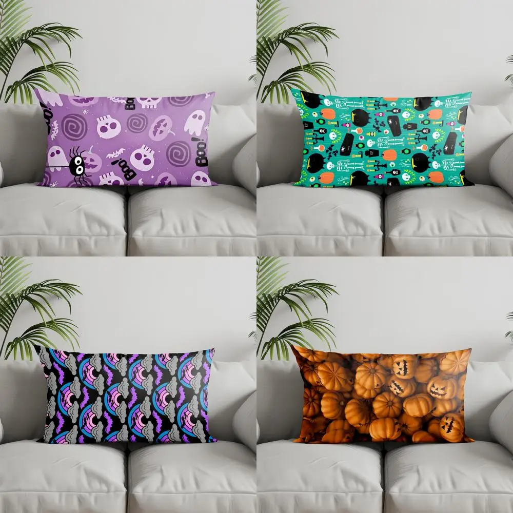

Home Decor Halloween-themed Spooky Rectangle Pillow Suitable For Sofa Bedroom Car Pillow Cover Cushion Rectangular Back Cushion