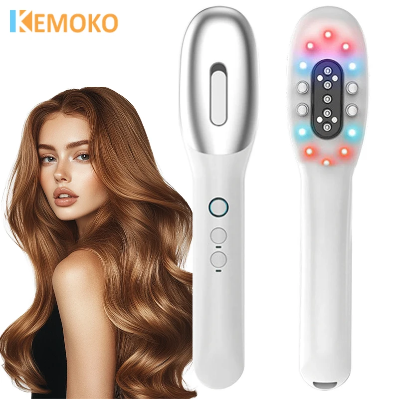 

Electric Scalp Massage Comb Red Blue LED Light Therapy Vibration Medicine Scalp Oil Applicator for Hair Growth Anti Hair Loss