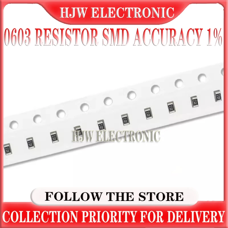 

100pcs 0603 SMD Resistor 1% 1/10W 0R~20M 1.1K 1.2K 1.8K 2.1K 6.8K 10K 20K 110K 390K 470K 560K 750K 910K 1M 3.3M 10M 20M ohm