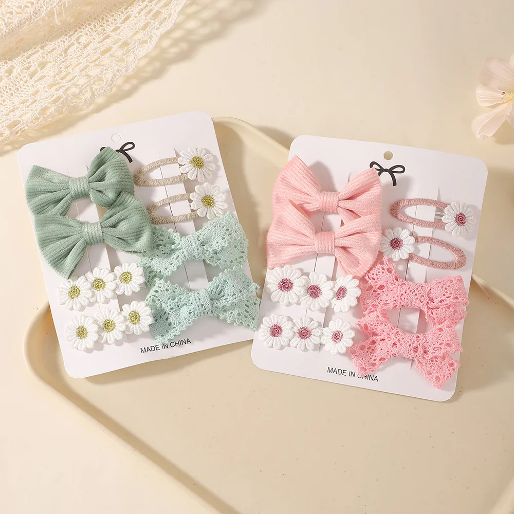 8Pcs/set Sweet Bows Daisy Hair Clips Cute Girls Corduroy Hairpin Barrettes New Headwear Girls Hair Accessories Gift Fashion Gift