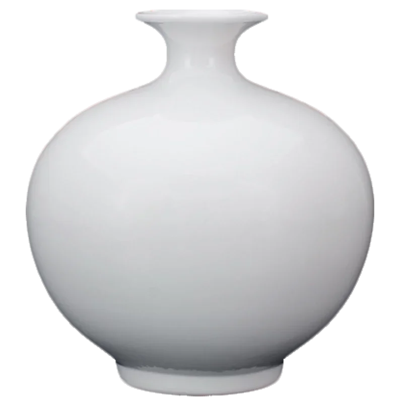 Ceramic vase Chinese solid color jade pot spring plum winter melon vase white porcelain vase white pigment embryo porcelain