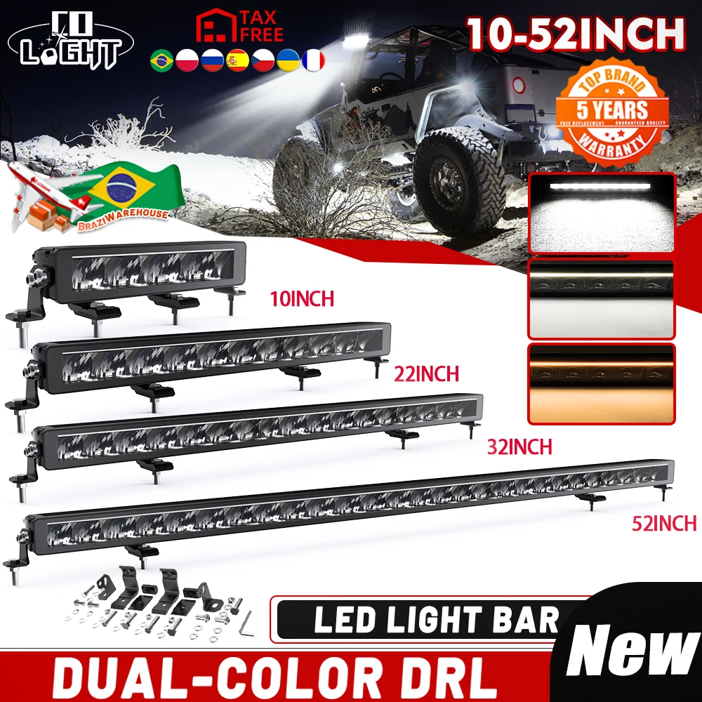 CO LIGHT NEW DRL 22inch LED Light Bar IP68 Emark R112 LED Wrok Light 32