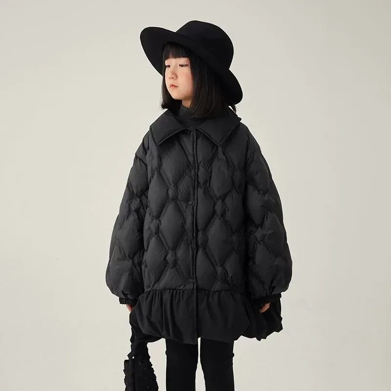 

Двусторонние хлопковые пальто для девочек, длинная теплая детская куртка, повседневные куртки для девочек, зимняя детская одежда с капюшоном, RM102