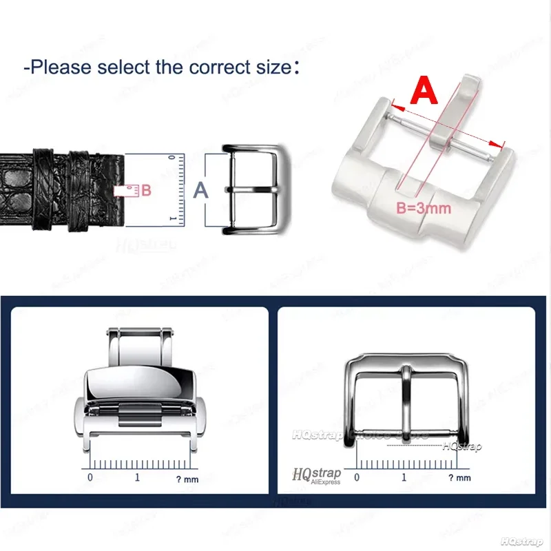 18mm Watch Buckle Stainless Steel Watches Accessories Silver Black Button Watch Strap Clasp Watch Repair Tools image 2