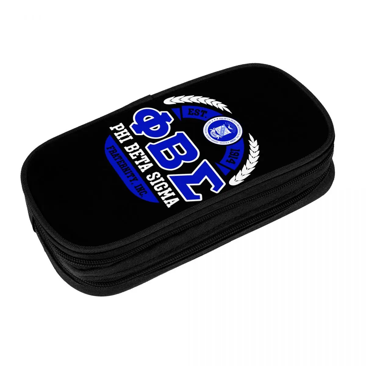 Phi Beta Sigma PBS Fraternity Big Capacity Pencil Pen Case Stationery Bag Pouch Holder Box Organizer Teens Girls Adults Student