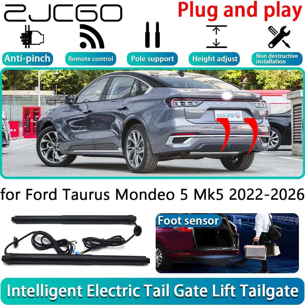 

ZJCGO for Ford Taurus Mondeo 5 Mk5 2022-2026 Electric Powered Tailgate Power Liftgate Automatic Tailgate System With Foot Sensor