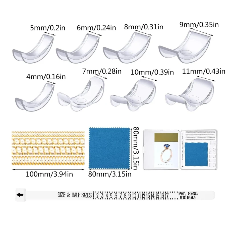 71Pcs/set Rings Size Adjuster for Loose Rings Invisible Rings Resizer Spacer