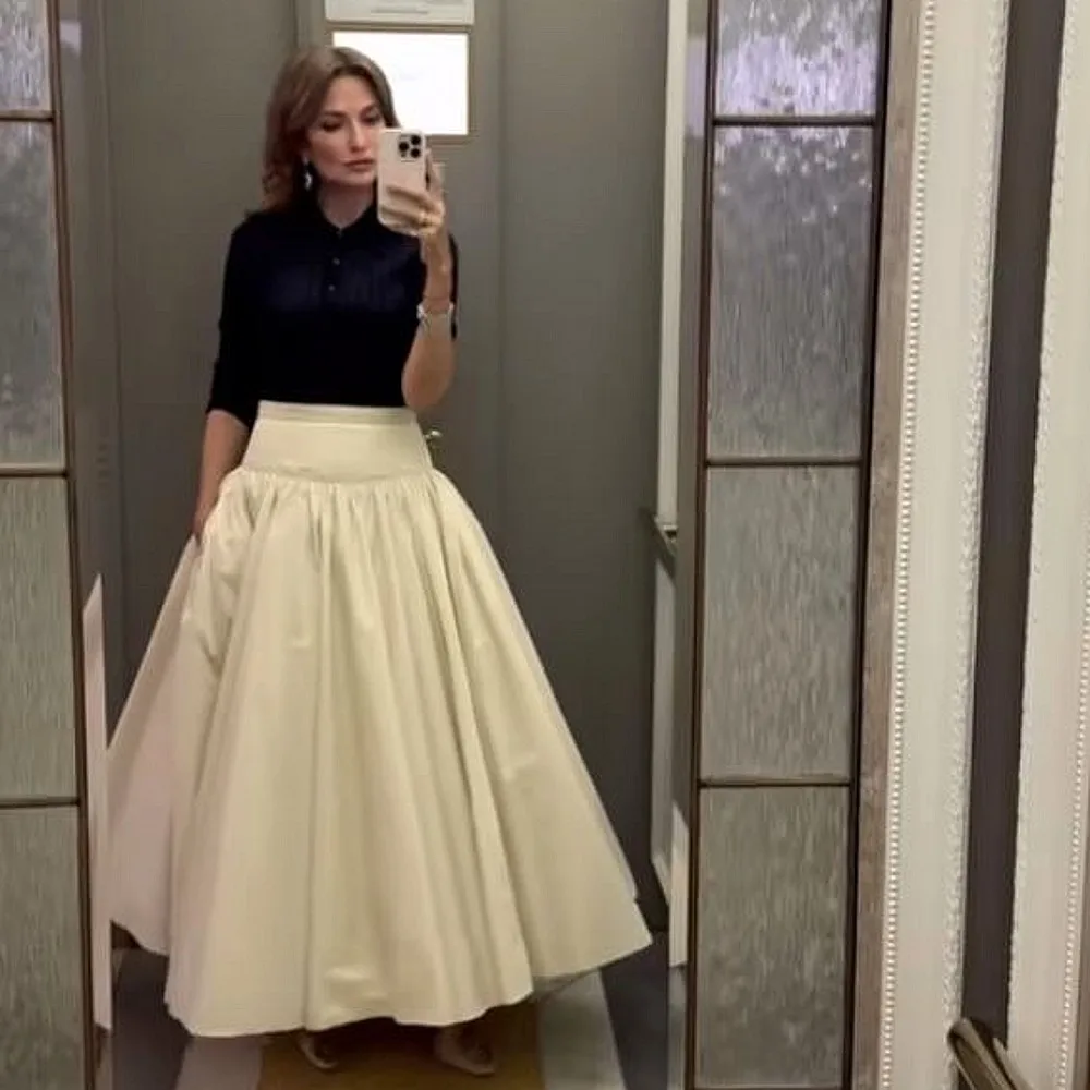 

Office Lady Skirt Satin High Waist Satin Women Causal Wear Evening Skirts Girls Summer Long Maxi Birthday Skirt For Photoes