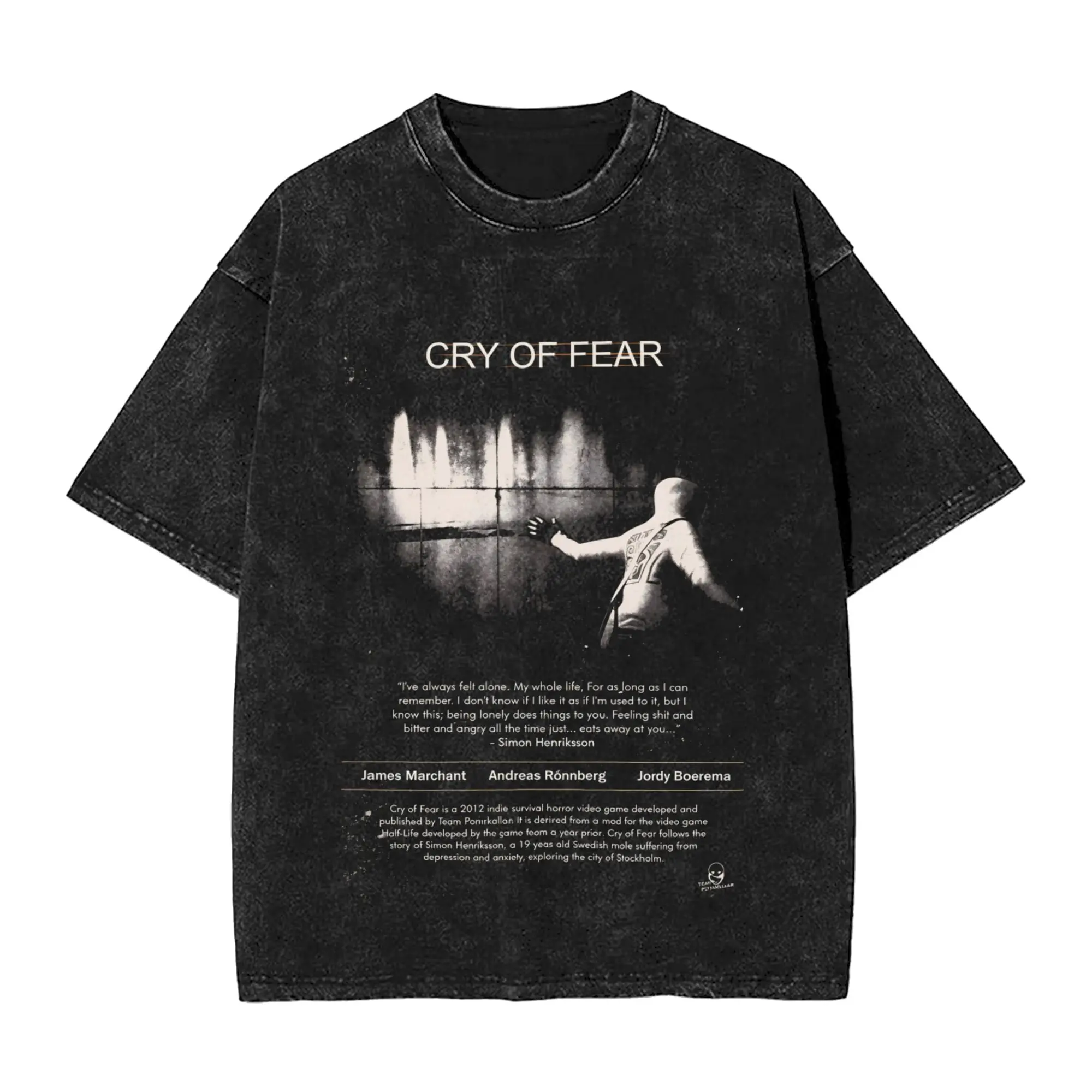 Cry Of Fear Game Lover Washed T-Shirt Man  Y2K Funny Cotton T Shirts Summer O Neck Fashion Tee Shirt Simple Oversize Clothes