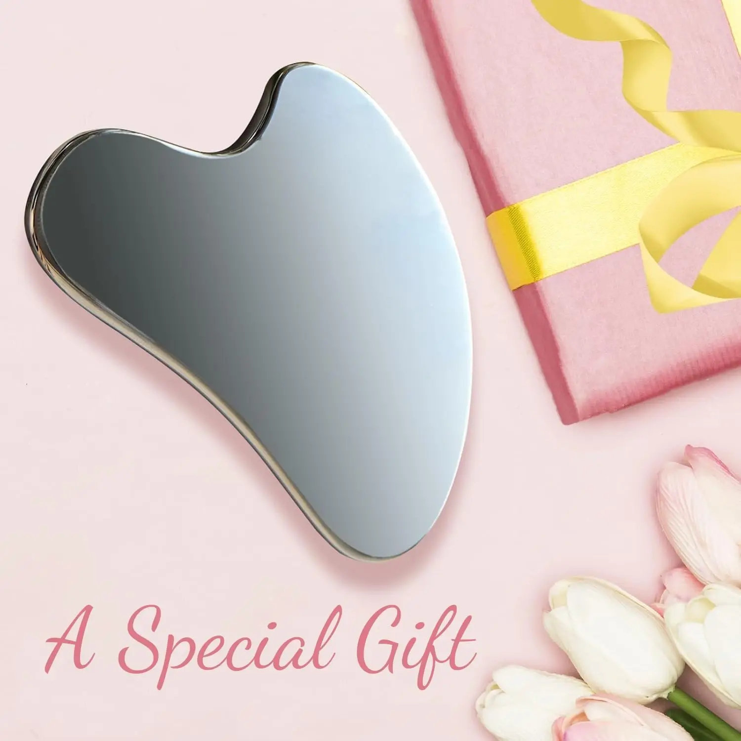Stainless Steel Massage Scraper Heart Design Face Eye Neck Shoulder Massage Tool Home Spa Relax Accessories