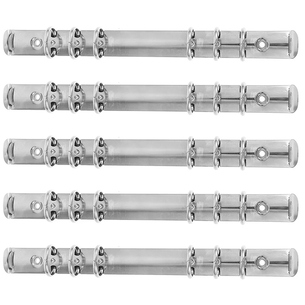 

5Pcs Loose Leaf Binder Mechanism Metal 6-Ring Binder Inserts for Notebook Scrapbook Planner DIY Accessories Office Accessories