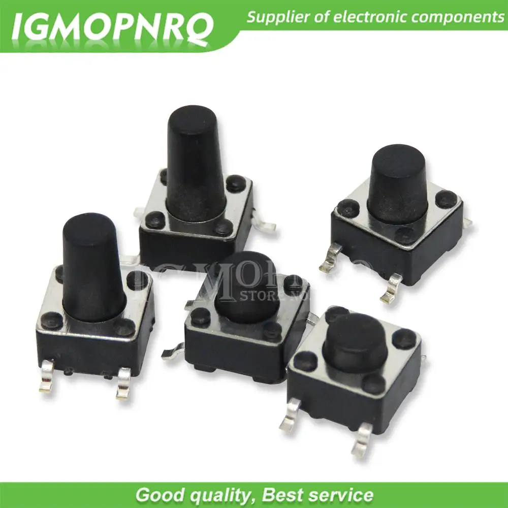 50PCS SMD 4PIN 6x6x4.3/5/6/7/8/9/10 mm Micro Tact Switch 0.5A 50V Ibuw Push Button Switches imgopnrq
