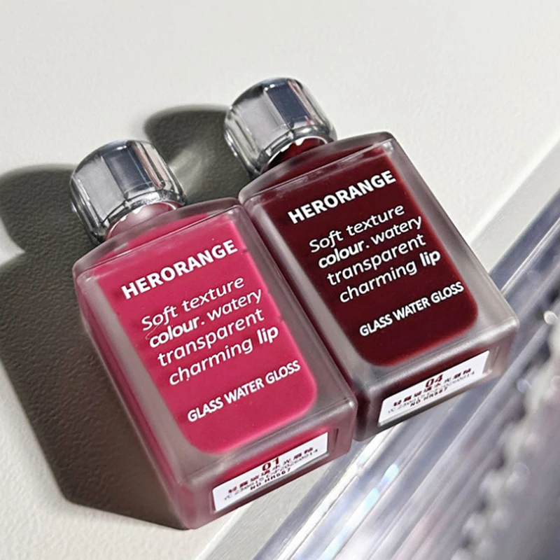 HERORANGE Trasparente Acqua Lucidalabbra Lucido Specchio Gelatina Rossetti liquidi Idratante Lip Tint a lunga durata Macchia Cosmetici