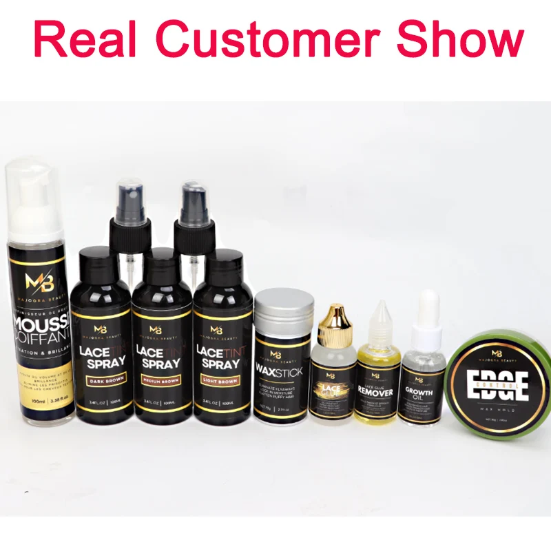 LOGO Custom Label Lace Wig Glue Remover Lace Melting Spray Lace Tint Mousse Wrap Set Hair Mousse Lace Melt Mousse 5Pcs