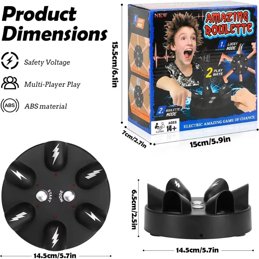Punizione Scossa elettrica Gioco con le dita Interessante macchina da gioco con le dita divertente Puntelli Roulette chocante elettrica ingannevole