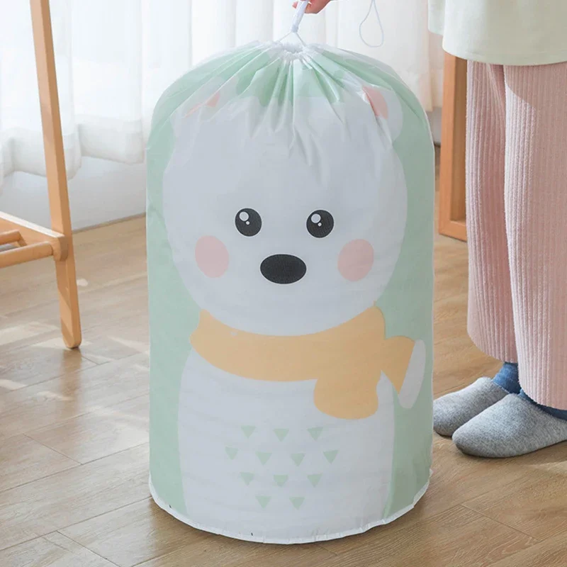 

Cartoon Bear Collapsible Storage Bag Transparent Storage Organizers Clothes Blanket Baby Toy Basket Travel Suitcases Quilt Bags