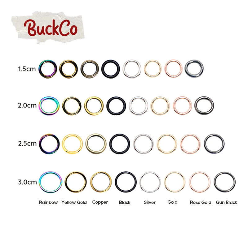 100pcs/lot Electroplated metal rings of various sizes 15mm&30mm durable accessories for handbags, webbing bags, pet collars