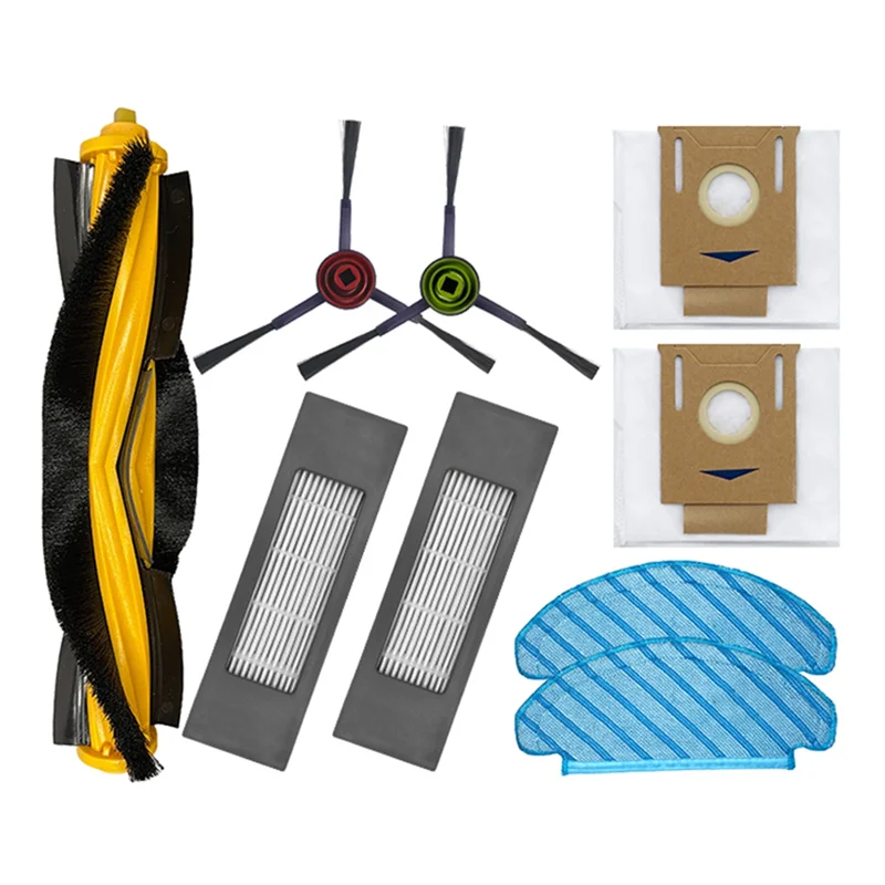 A24P For ECOVACS Deebot T8 AIVI T9 AIVI N8 Pro AIVI N9 N10 Accessories Kit-Main Brush, Side Brush, Filter, Mop Cloth, Dust Bag