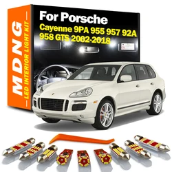 MDNG dla Porsche Cayenne 9PA 955 957 92A 958 GTS 2002-2016 2017 2018 lampa pojazdu LED wnętrze kopuły mapa zestaw oświetleniowy żarówki Led samochodowe