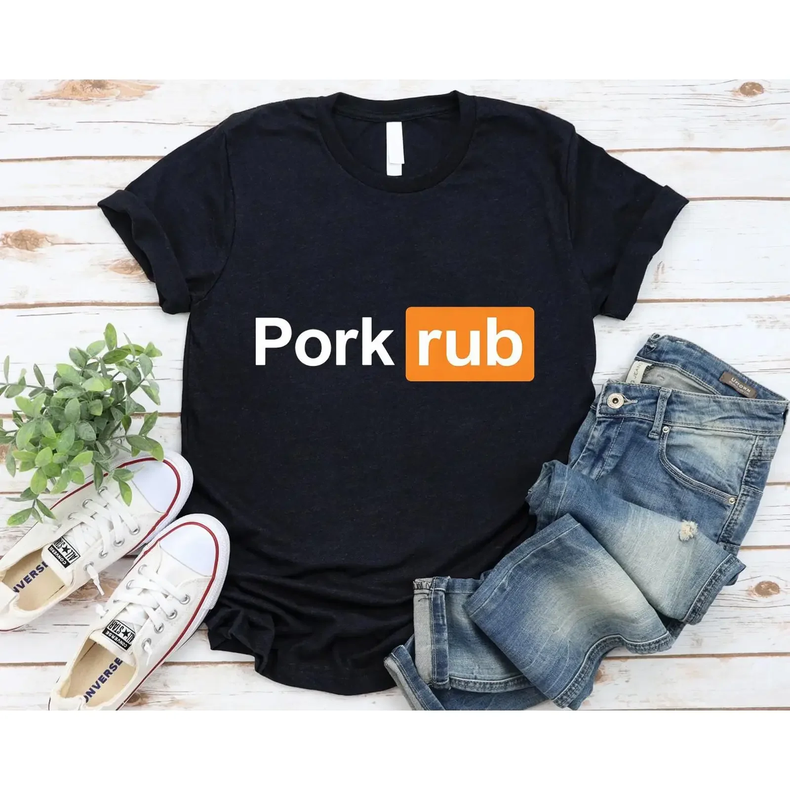 Funny Pork Rub T Shirt BBQ Grilling Humor Smoker Grill Cooking Lover Adult Joke Top vintage Washed streetwear Slightly fashion