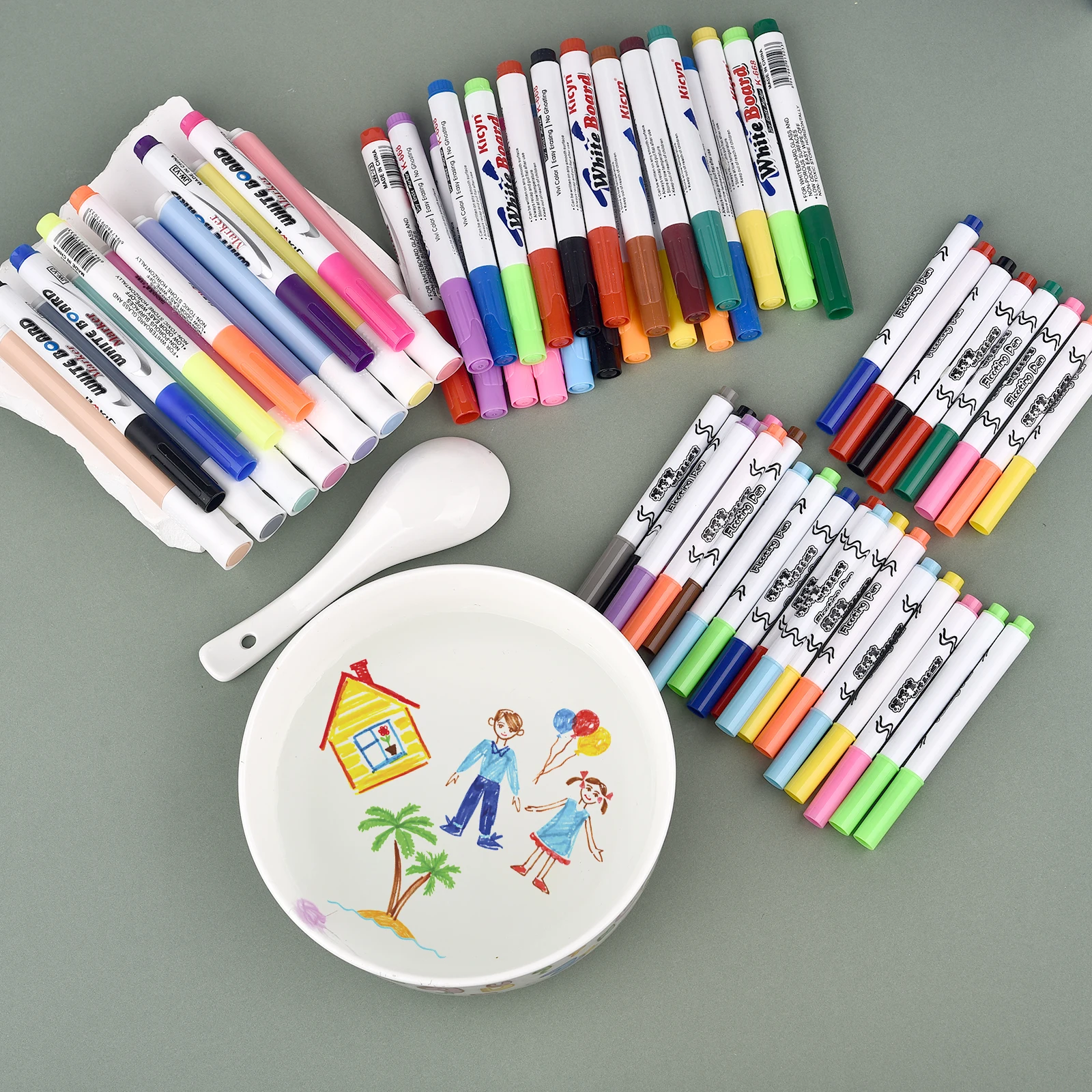 قلم رسم مائي سحري أقلام خربش عائمة للمياه للأطفال رسم تعليم علامات السبورة السحرية لوازم فنية ملعقة سحرية #2