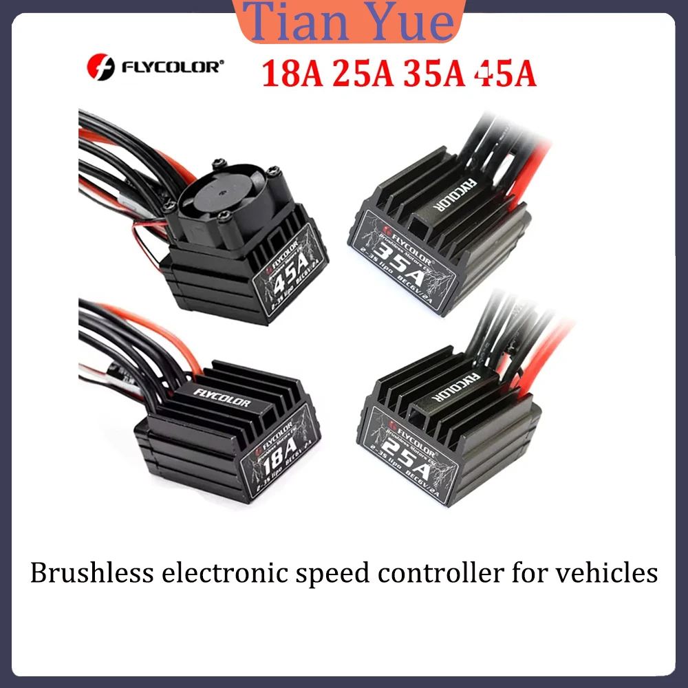 

Flycolor Lightning 18A-45A Waterproof ESC 2-3s Suitable for 1/10 1/16 1/18 Remote Control Toy Car Model Brushless Electric Gover