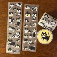 Cute Playful Cow Cat in Various Poses Die cut Sticker Roll DIY Photo Goo Card Scrapbooking Phone Case Journal Collage Material 3