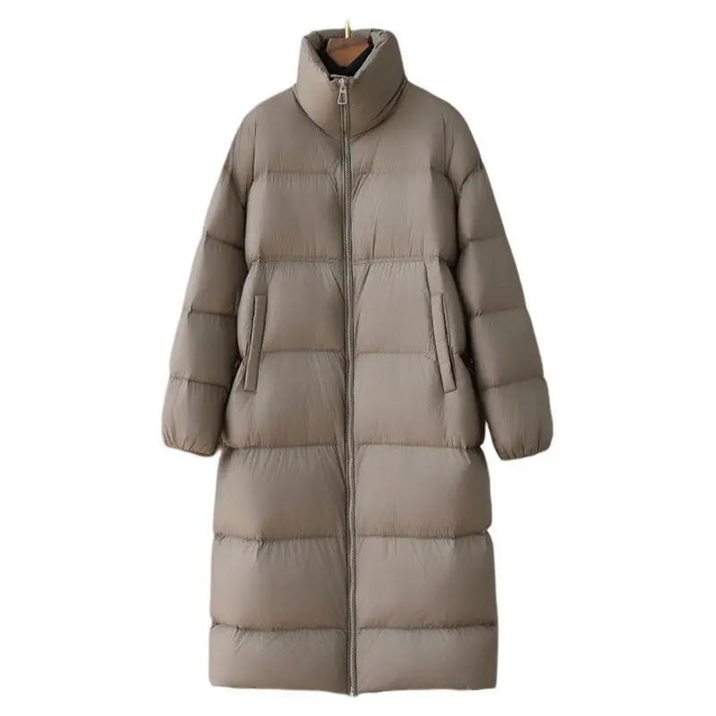 Veste en duvet de canard 90% de haute qualité pour femme, manteau résistant au froid, longueur aux genoux, nouvelle collection automne et hiver 2025