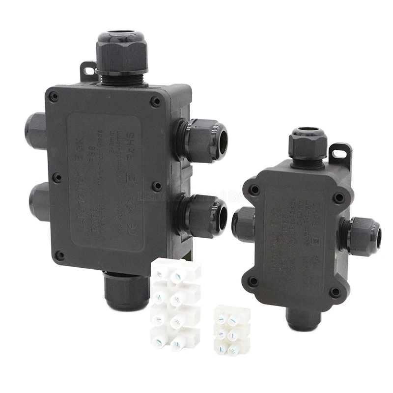 

1Pc Outdoor Electrical Box with PC Plastic Terminal Retardant for 3mm-14mm IP68 Waterproof Sealed Junction Box 2-8 Way Connector