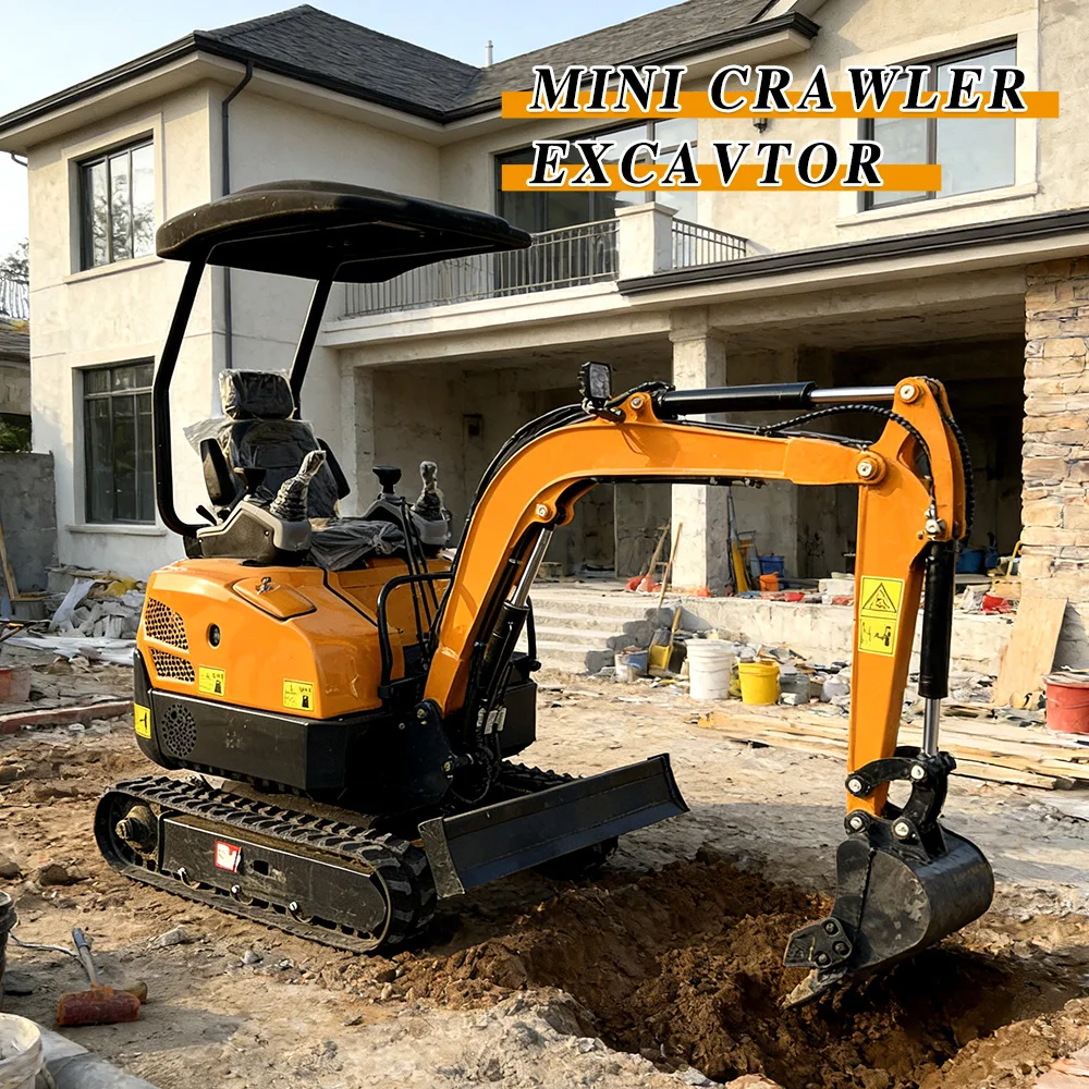 

Heavy Duty 1 Ton 1.8 Ton Mini Excavator Multifunctional Hydraulic Micro Digger Weatherproof Rubber Track Small Bagger Free Shipp