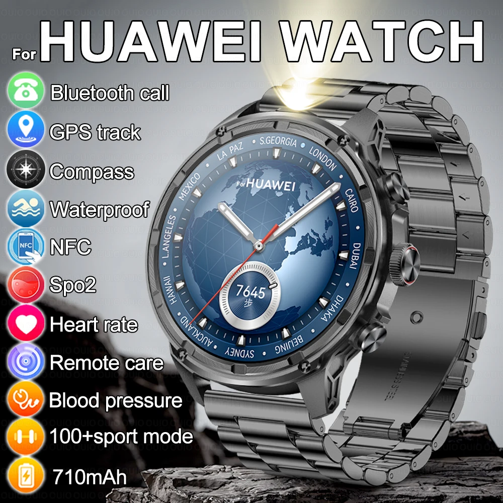 

New 1.85-inch Ultra HD Smart Watch GPS Track Bluetooth Call 710 Mah Large Battery Sports Fitness Smartwatch For Huawei Xiaomi