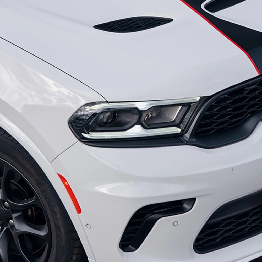 Smoke Black High-Gloss Car Headlight Protective Film For Dodge Durango 2021-2025 Pre Cut TPU PPF Anti-Scratch Vinyl Wrap Film