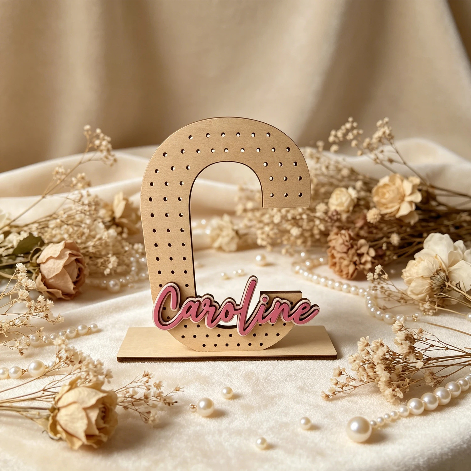 1pc Custom Korean style Wood Earring Holder: Wooden Jewelry Organizer,Birthday Wedding Party Decoration Gifts for Girlfriend view 2