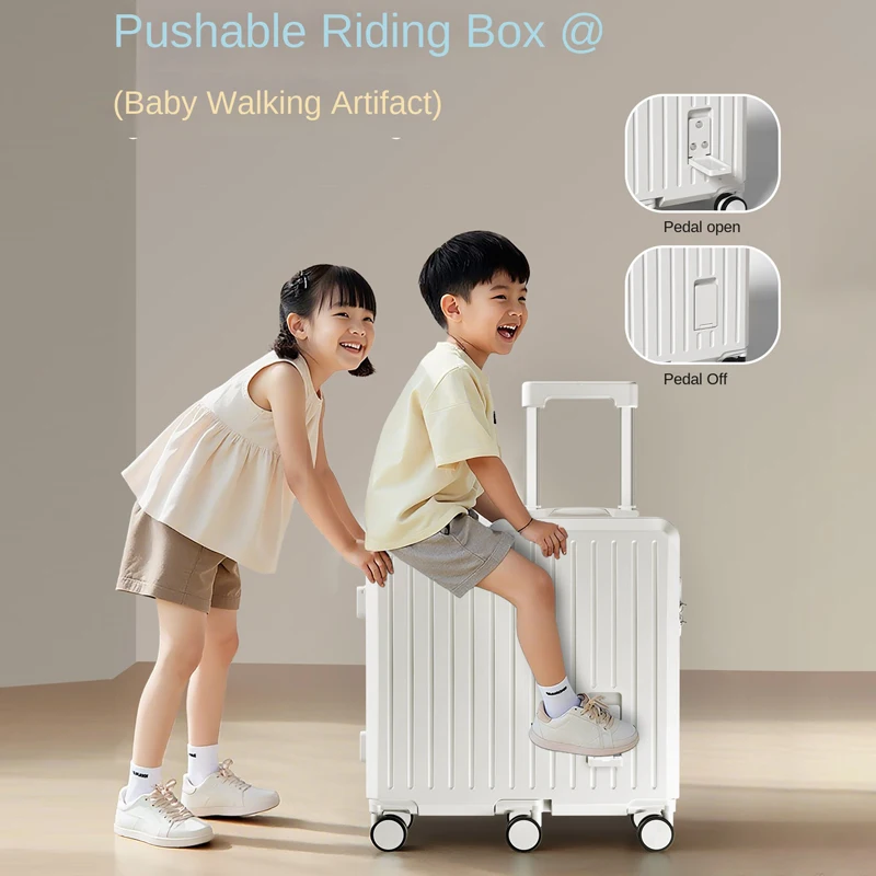 Children's luggage Six Wheels Reinforcement Can Sitting and Riding Parent Child 20-inch Boarding box Boy and Girl Trolley case