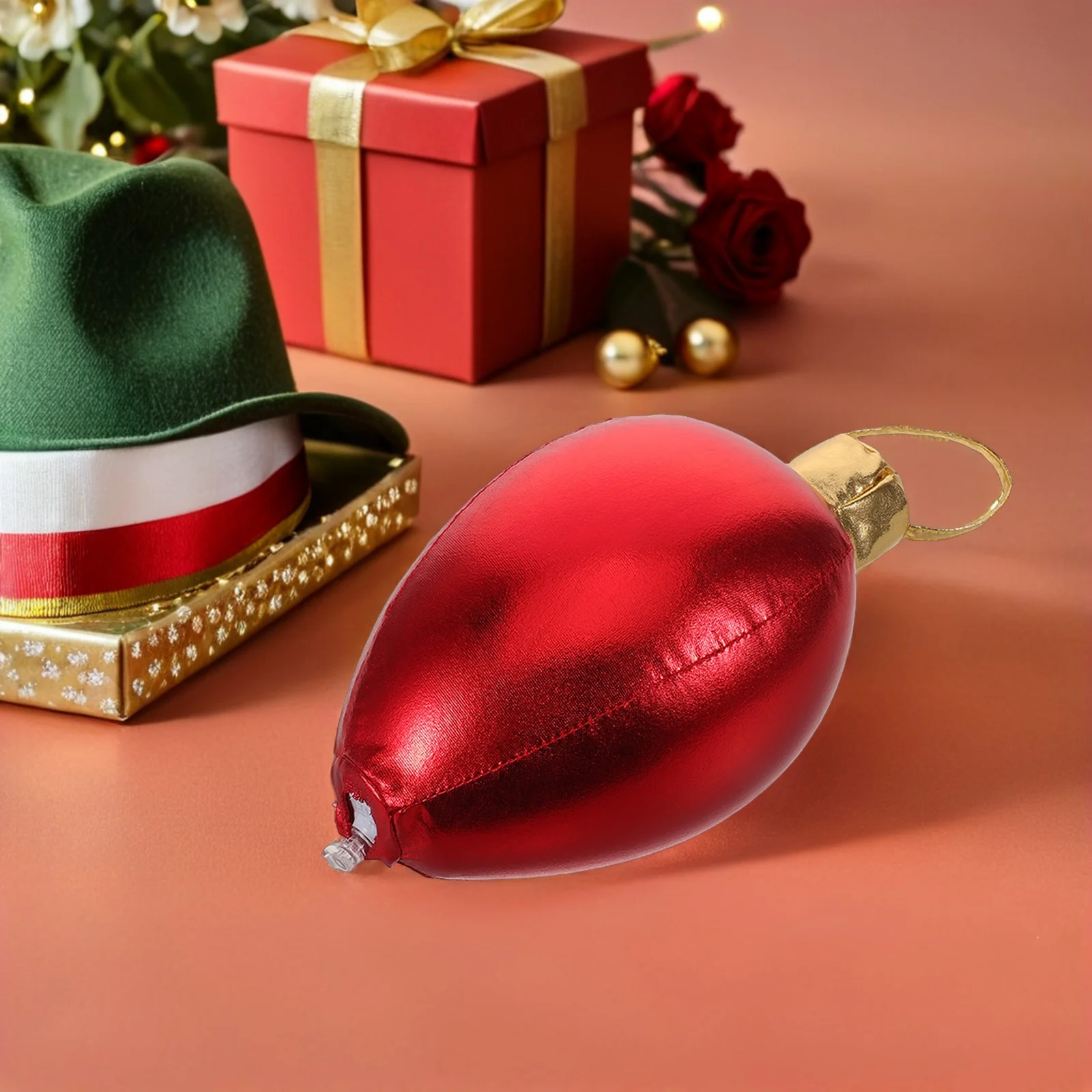 

Inflatable Christmas Light Bulb Red Xmas Tree Blow-Up Balloon Garden Lawn Porch Hanging Ornament Yard Party Holiday Decorations