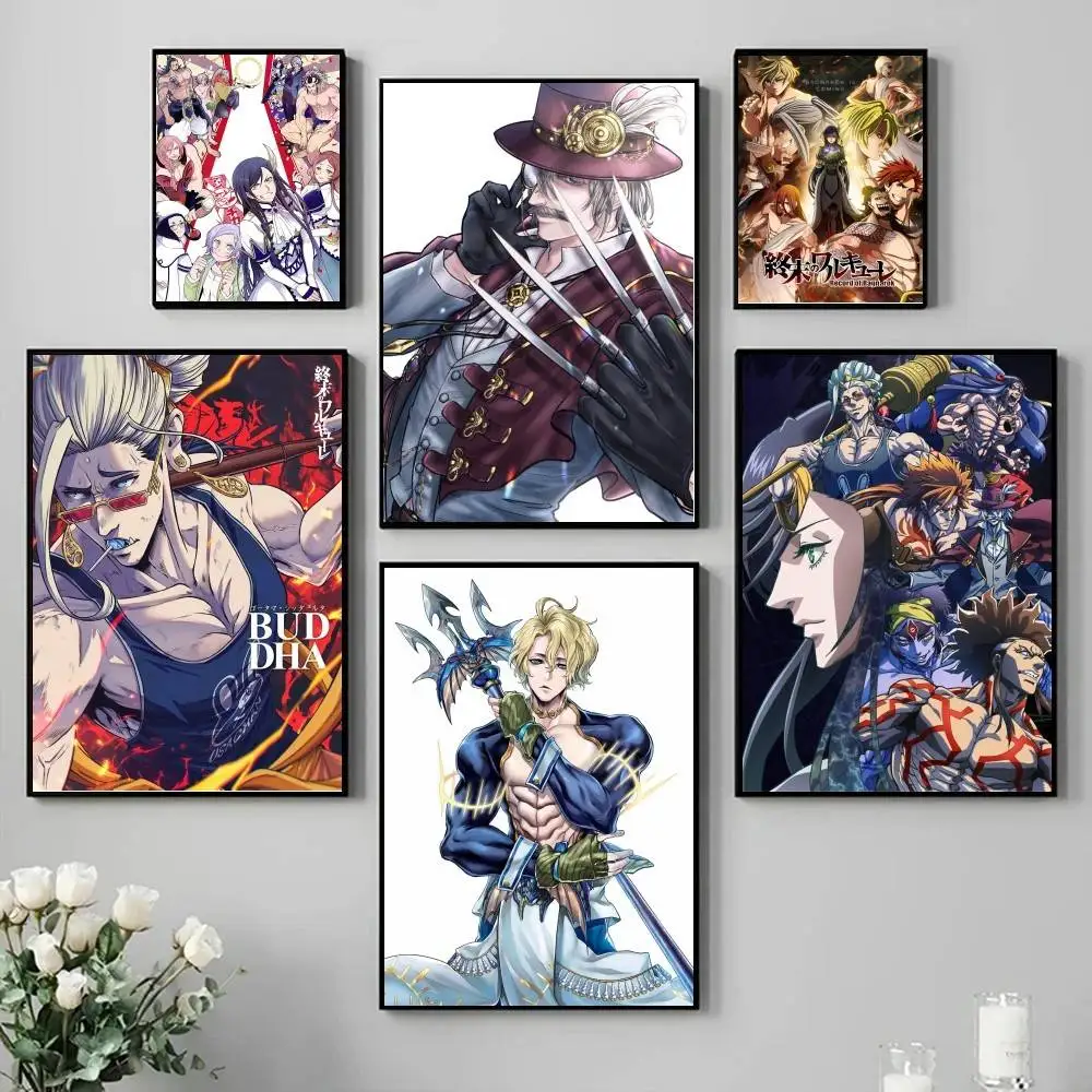 Póster de Manga-Record Of Ragnarok, arte autoadhesivo, pegatina de papel impermeable, decoración de pared de habitación, cafetería, Bar